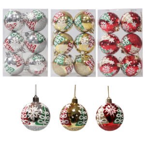 553808957 Christmas ball hand drawn pattern Christmas tree pattern decoration plastic electroplated ball decoration