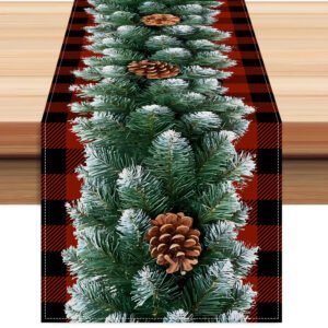 553809280 Christmas red and black checkered table flag holiday table decoration tablecloth mat holiday party tablecloth