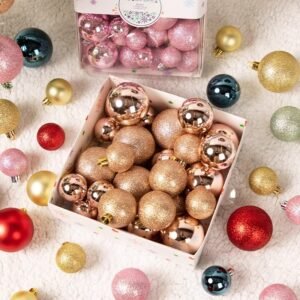 553808848 Christmas 3/4/5CM Christmas Ball Decoration Pendant 42pcs Color Box Christmas Tree Ornament Decoration Props