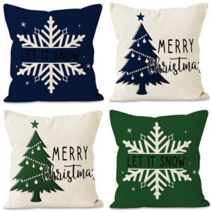 553809374 Christmas tree snowflake pillow cover holiday party living room sofa decoration pillowcase linen cushion cover